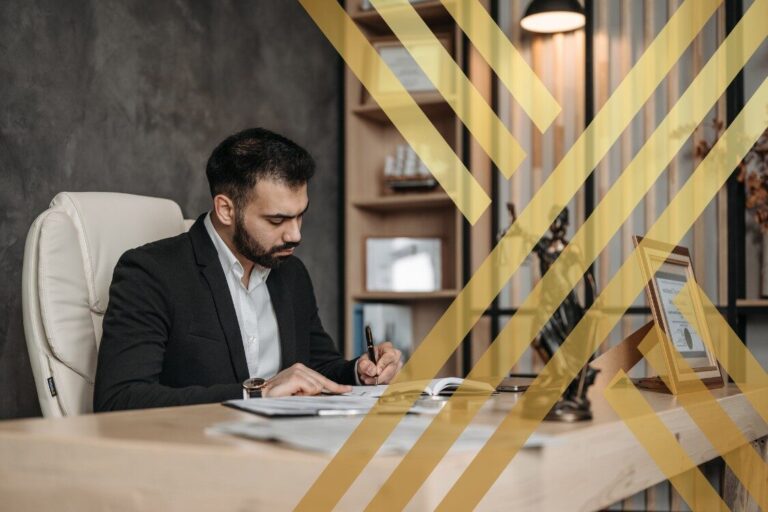 (In the image a civil litigation lawyer can be seen reading a case)