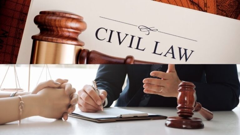 (In the image a civil litigation solicitor can be seen providing a client with advice)