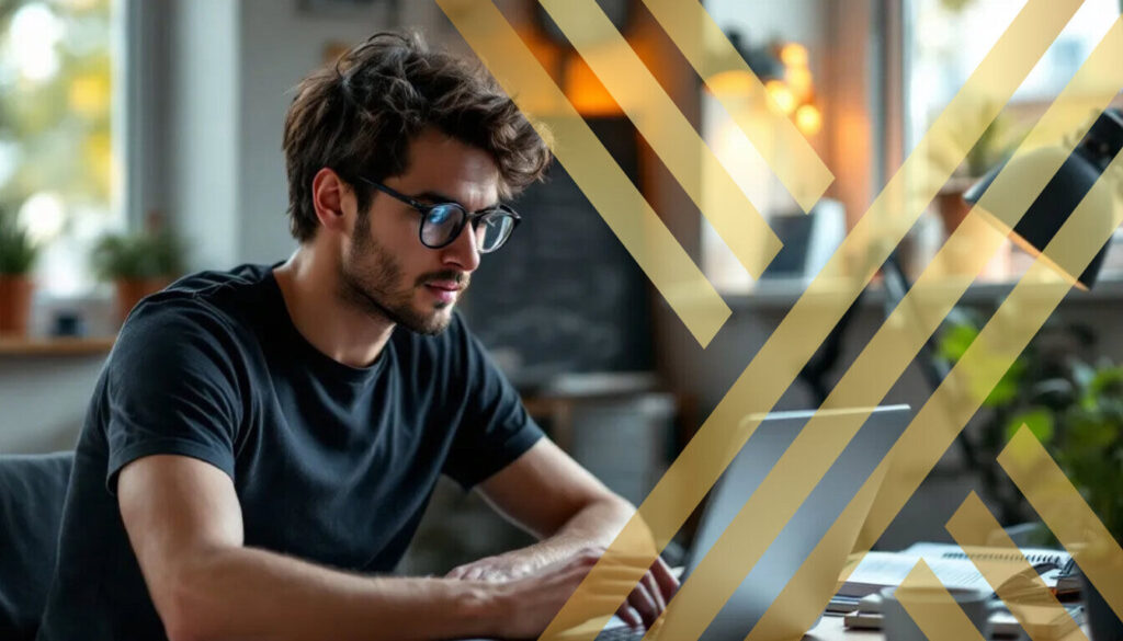 boy is focused on his laptop, researching the requirements and timeline for graduate visa uk application.