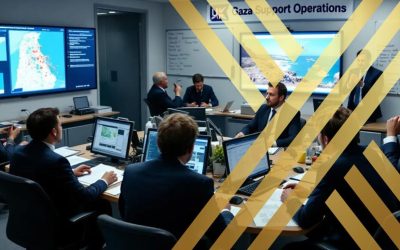 The image depicts UK agencies actively engaged in providing consular assistance to foreign nationals seeking to leave Gaza.