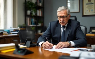 Man writing documents related to their application for switching from a skilled worker visa to ILR