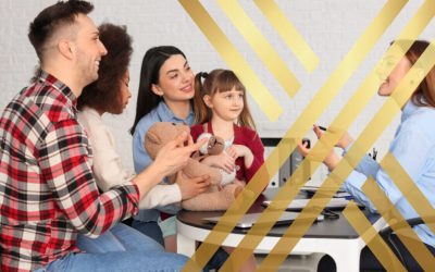 Prospective adoptive family meeting with an agency during the UK adoption process.