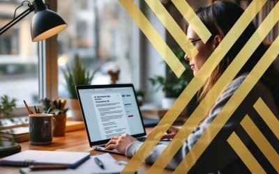 The image depicts a focused remote worker studying various resources about the UK Standard Visitor Visa, surrounded by notes and a laptop displaying the online application form. The workspace is organized, reflecting the careful preparation needed for the visa application process, including eligibility requirements and required documents for visiting the UK.