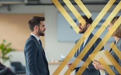 The image depicts an immigrant standing in an immigration office, attentively listening as an office member explains the reasons behind the rising UK immigration costs, including visa fees and the immigration health surcharge. The scene highlights the complexities of the UK's immigration system and the various fees associated with skilled worker visas and applications.